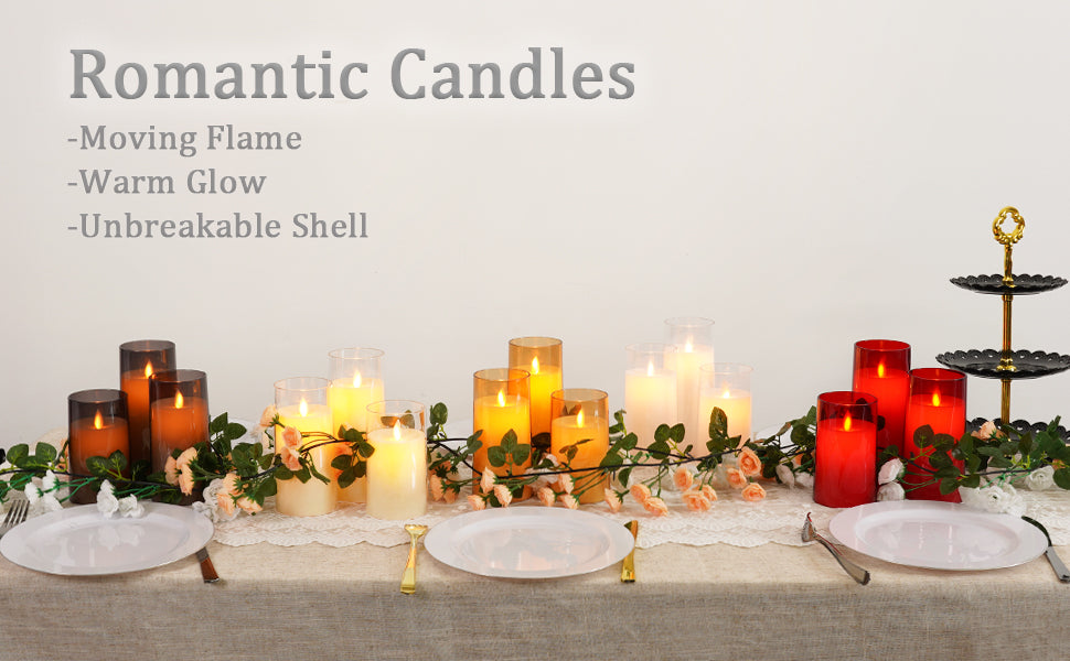 Flickering Flameless Candles Set of 3